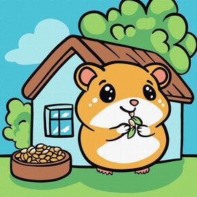 Tapymas pagal skaičius Ideyka Hamster, įvairių spalvų