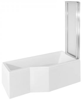 Vonia su sienele, laisvai pastatoma Besco Integra 170 Right, 170 cm x 75 cm x 39 cm, dešininė, balta sp.