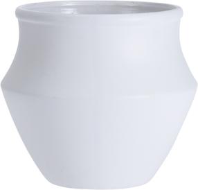 Lillepott, terrakota, 21.5 cm x 21.5 cm, Ø 21.5 cm, valge v.