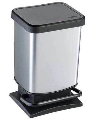 Atkritumu tvertne Rotho Paso 1754010264WS, sudraba krās./melna krās., 20 l, 45.7 cm x 26.6 cm