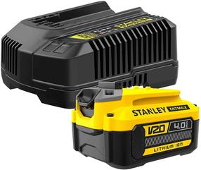 Akumuliatoriaus ir įkroviklio komplektas Stanley SFMCB14M1-QW, 20 V, li-ion, 4000 mAh