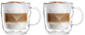 Dubultā stikla krūzes komplekts Vialli Design Geo 8500, caurspīdīga krās., 0.33 l