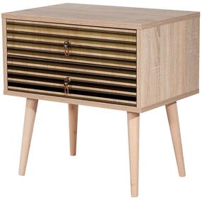Naktinis staliukas Kalune Design Two 220, šviesiai ruda sp., 61 cm x 60 cm x 40 cm