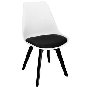 Valgomojo kėdė Springos DC0020, matinė, balta sp./juoda sp., 42 cm x 48 cm x 80 cm