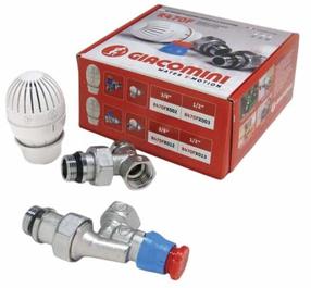 Vārstu komplekts Giacomini R470FX023, stūra/termostatiskais, radiatoram, 1/2 collas – ārējā vītne