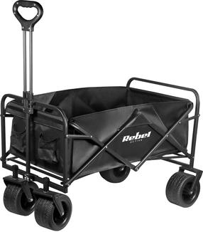 Saliekamie transporta rati Rebel Active, 100 cm, 150 l, melna krās.