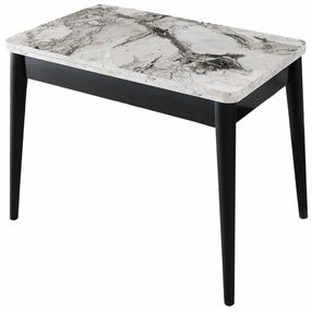 Valgomojo stalas išskleidžiamas Kalune Design Dolunay 1281, balta sp./marmuro sp., 60 - 100 cm x 120 cm x 75 cm