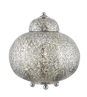 Galda stāvlampas Searchlight Fretwork, E27, 60W, niķeļa krās./niķeļa krās.