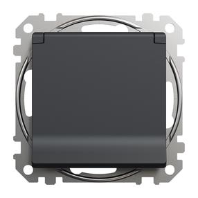 Kištukinis lizdas Schneider Electric Sedna Design SDD214024, su įžeminimu, IP44, antracito sp.