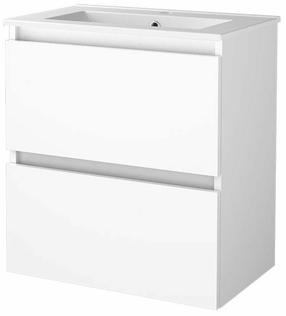 Vonios spintelė su praustuvu Sanibell Basicline, balta sp., 39.5 cm x 61 cm x 67 cm
