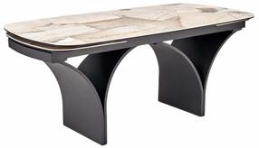 Valgomojo stalas išskleidžiamas Alter, juoda sp./smėlio sp., 180 - 260 cm x 90 cm x 74 cm