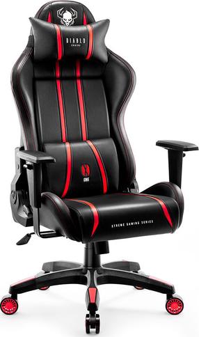 Žaidimų kėdė Diablo Chairs X-One 2.0 King, 51 x 57 x 51 - 61 cm, juoda sp./raudona sp.