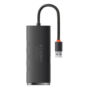 USB šakotuvas Baseus USB-A 4 (USB3.0) WKQX030001 USB, 4 x USB, 0.25 m, juoda sp.