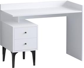Rašomasis stalas su spintele Kalune Design Dow DEC0088, 100 cm x 45 cm, 80 cm, balta sp.