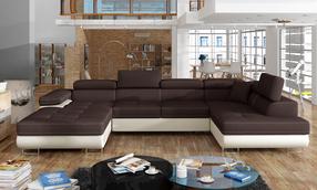 Kampinė sofa Rodrigo Sawana 26, Soft 33, ruda sp., dešininė, 202 x 345 cm x 90 cm