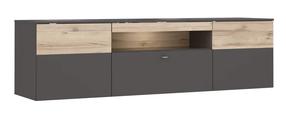 TV staliukas Forte, ruda sp./pilka sp., 52 cm x 209.8 cm x 59.3 cm