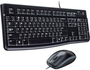 Laidinis klaviatūros ir pelės komplektas Logitech MK120, EN, juoda sp.