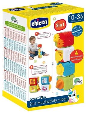 Конструктор Chicco 2in1 Multiactivity, многоцветный, 4 шт.