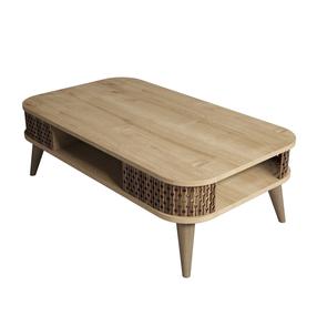 Kavos staliukas Kalune Design Eylul, ruda sp./šviesiai ruda sp., 60 cm x 105 cm x 34.6 cm