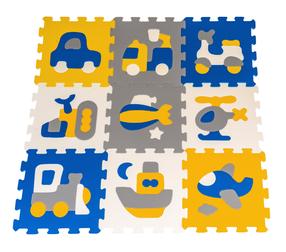 Kilimėlis kūdikiams - dėlionė RoGer Vehicles, 32 cm x 32 cm, įvairių spalvų