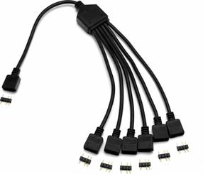 Kabelis EKWB D-RGB 3 pin, 3 pin x 6, 0.3 m, juoda sp.