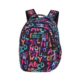Skolas mugursoma CoolPack Joy Alphabet, melna krās./rozā krās., 39 cm x 28 cm x 15 cm