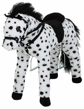 Игрушка для верховой езды, лошадь BabyTrold Leopard, плюшевый, белый цв./черный цв.