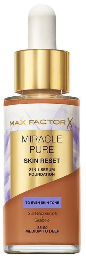 Šķidrā grima bāze Max Factor Miracle Pure Skin Reset 2in1, medium to deep krās., 85 - 90, 30.0 ml