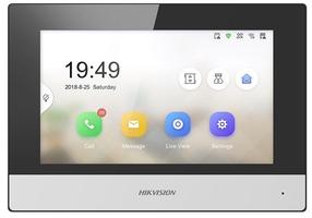 Видеодомофон Hikvision Indoor Station DS-KH6320-WTE1, черный цв./нержавеющей стали цв.