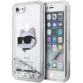 Чехол для телефона Karl Lagerfeld Glitter Choupette Head KLHCI8LNCHCS, прозрачный цв./серебристый цв., Apple
