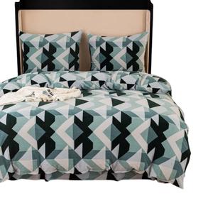 Patalynės užvalkalų komplektas PEK-127, juodas/žalias/pilkas, 140 x 200 cm