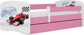 Vaikiška lova Kocot Kids Babydreams Formula, balta sp./rožinė sp., 70 x 140 cm, su patalynės dėže, be čiužinio