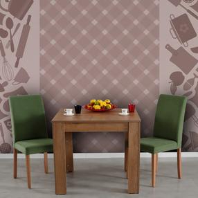 Stalas Kalune Design Single, ąžuolo sp./tamsiai ruda sp., 90 cm x 90 cm x 78 cm