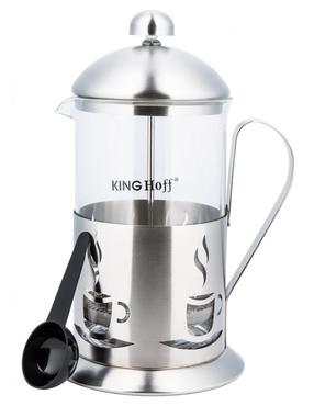 Kavinukas French Press King Hoff KH-4832, 0.8 l, skaidri sp./sidabro sp.