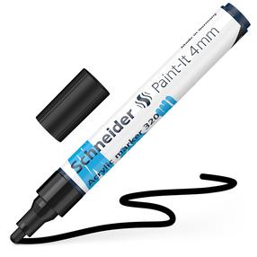 Акриловый маркер Schneider Paint-It 320, 4 мм, черный цв.