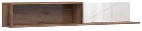 Sieninė lentyna Forn S471-POL/160-DDC/BIP, balta sp./tamsiai ruda sp., 25 cm x 22 cm x 156 cm