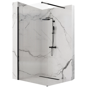 Dušo sienelė Rea Aero Intimo, 100 cm x 200 cm, juoda sp./grūdintas