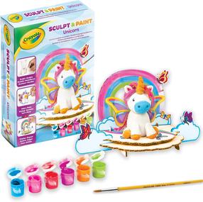 Komplekts māla figūriņu izgatavošanai, vienradzis Crayola Sculpt & Paint 04-0259, daudzkrāsaina