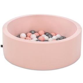 Baseins ar bumbiņām Kalune Design Bubble Pops, ⌀ 7 cm, balta krās./rozā krās.