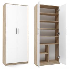 Biuro spinta OLIV 2D, balta sp./šviesiai ruda sp., 180 cm x 35 cm x 74 cm
