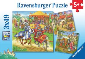 Puzle 3in1 Ravensburger Knight Tournament 051502, 147 gab.