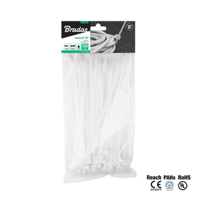 Kinnitusrihm Bradas, plastmass, valge v., 750 mm x 8.8 mm