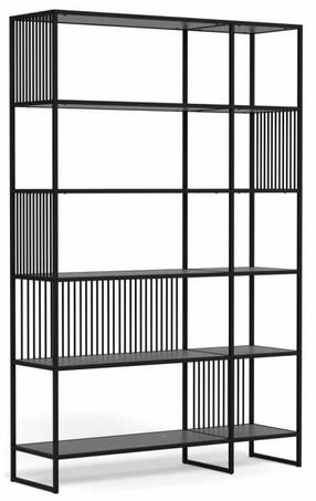 Knygų lentyna Strington, juoda, 35 cm x 120 cm x 185 cm