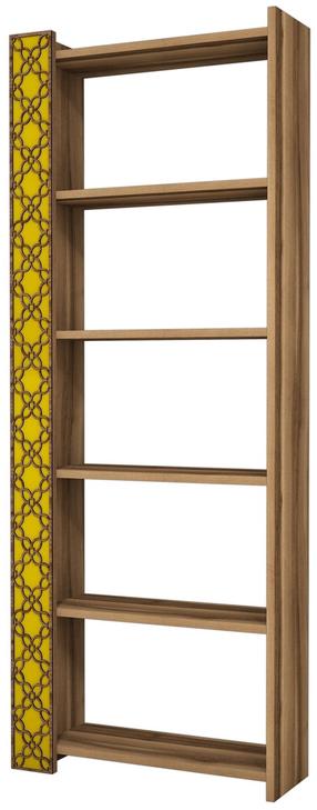 Pastatoma lentyna Kalune Design City 845HCT3610, geltona sp./riešuto sp., 170 cm x 64.6 cm x 24.2 cm