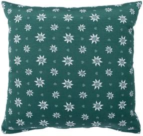 Dekoratyvinė pagalvėlė Home4you Holly Edelweiss, balta sp./žalia sp., 45 cm x 45 cm