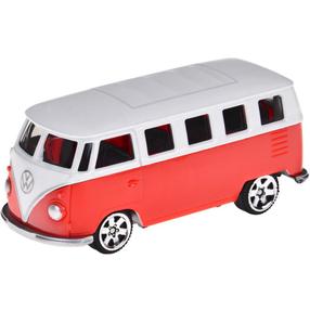 Žaislinis autobusas Jokomisiada Volkswagen T1 ZA5063, 1:56, balta sp./raudona sp.