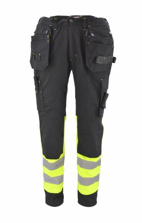 Darbo kelnės vyrams AWTools AW02615, juoda sp./geltona sp., 3XL dydis