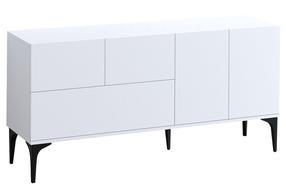 Konsolinis staliukas Kalune Design Glise DEC0023, balta sp./juoda sp., 35 cm x 150 cm x 75 cm