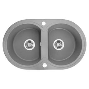 Кухонная мойка Laveo Dafne SBD_520T, Grey, гранит, 78 см x 47 см x 19 см, серый цв.