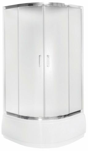 Dušo kabina Besco Modern MP-80-165-M, pusapvalė, 80 cm x 80 cm x 165 cm, chromo sp./grūdintas
